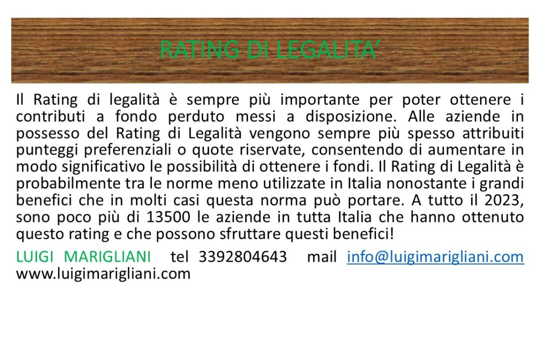 RATING DI LEGALITA’