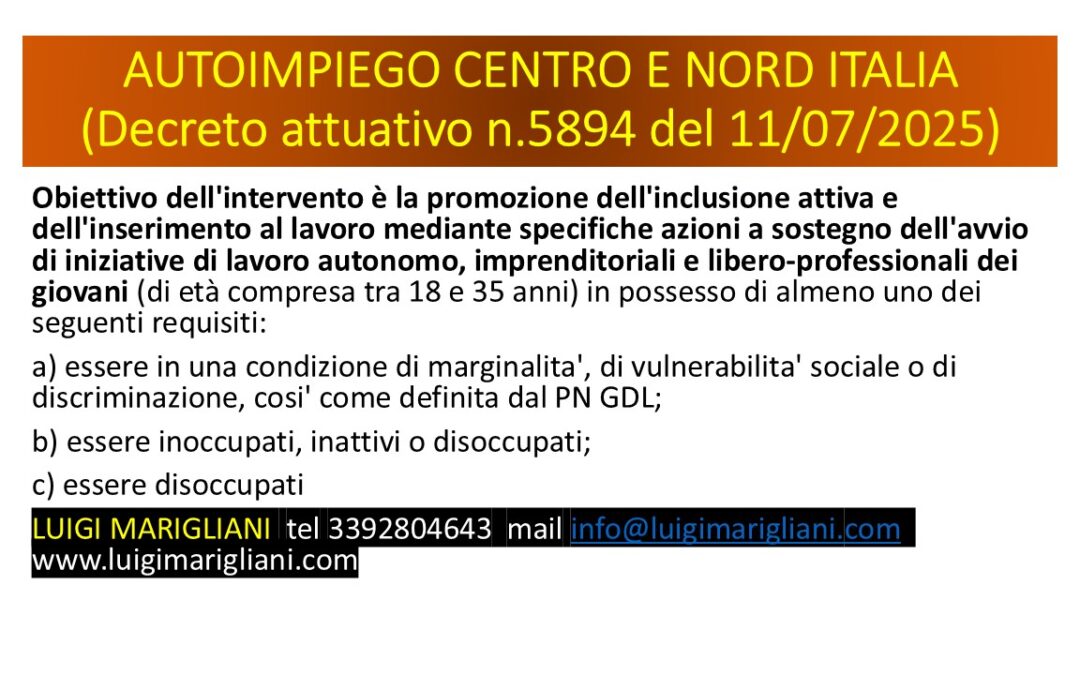 AUTOIMPIEGO CENTRO E NORD ITALIA