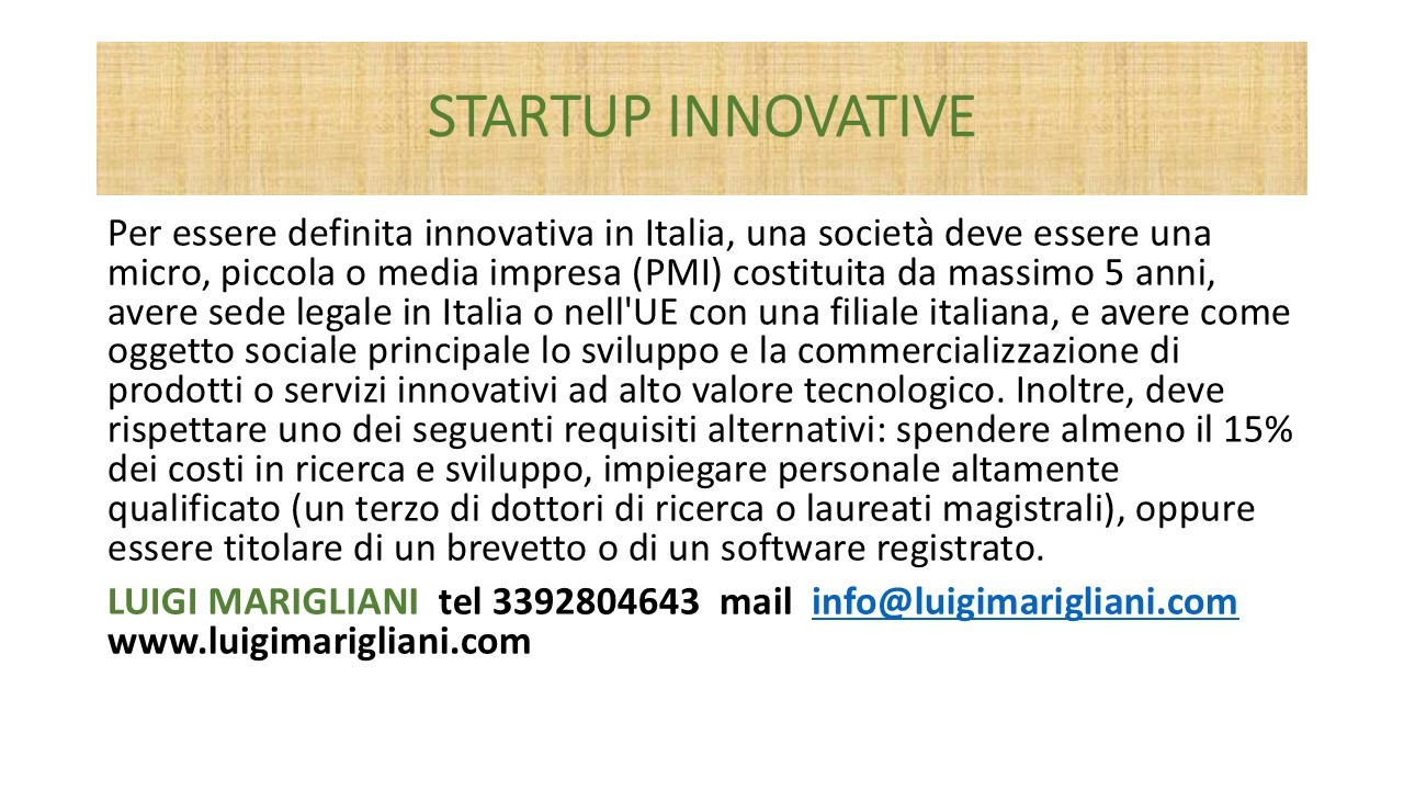 STARTUP INNOVATIVE