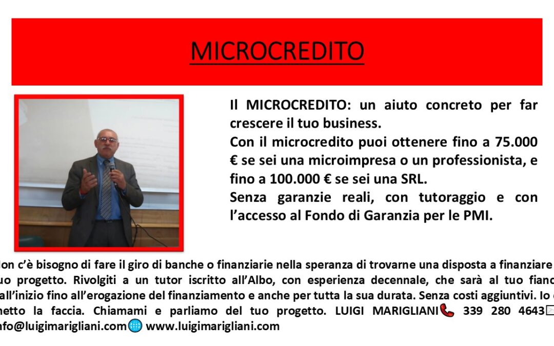 MICROCREDITO IMPRENDITORIALE