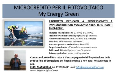 MICROCREDITO PER IL FOTOVOLTAICO My Energy Green